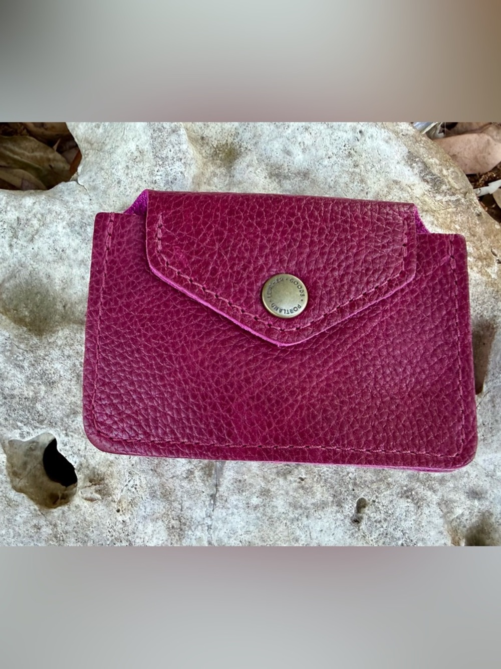 Portland leather Lovebug wallet plus orchid
